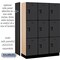 Salsbury Industries 3 Tier Designer Locker, 54"Wx76"Hx18"D, 9 Door, Black 18-23368BLK - alternate 2
